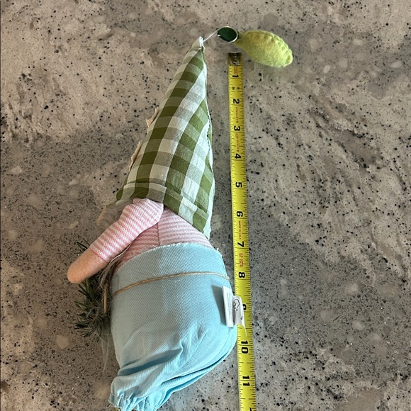 Mud Pie Checkered Green and Blue Gnome Plush - Picture 2 of 4